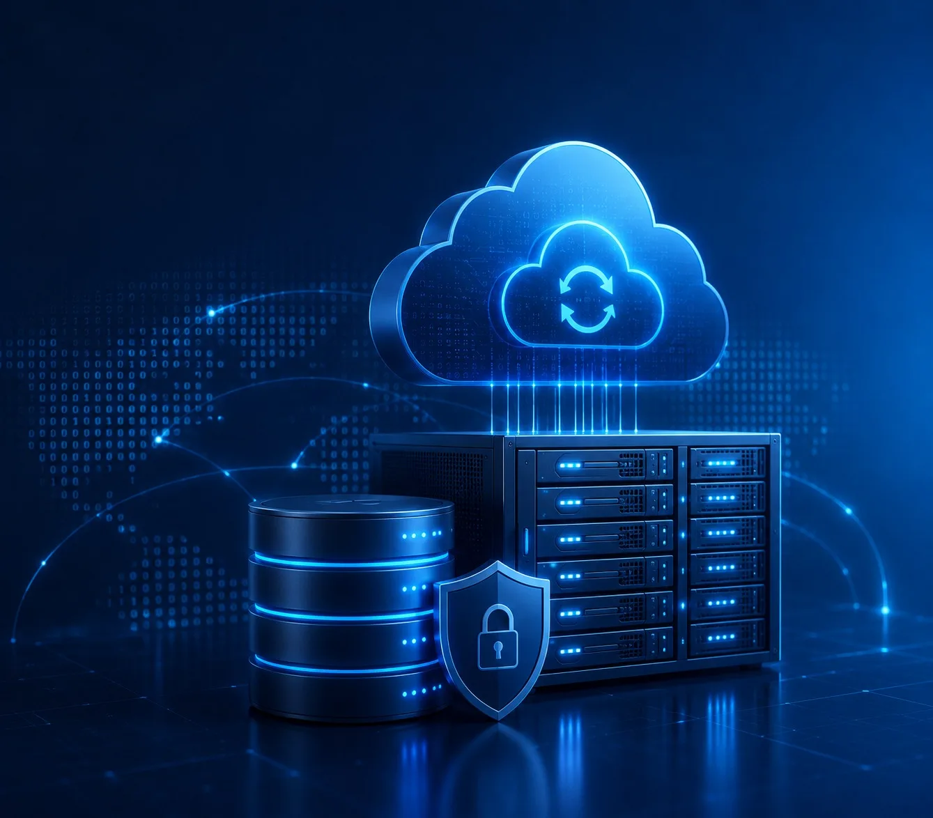 Webyne data hall — server cabinets in our own facility